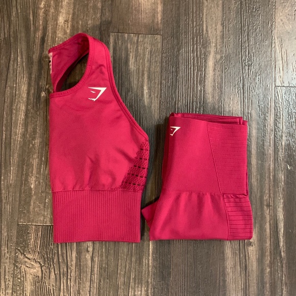 Gymshark Pants - Gymshark Energy + Seamless Beat Red Set